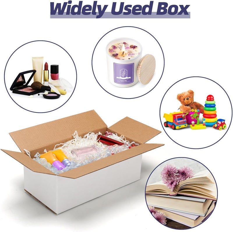 SPEPLA Shipping Boxes 8X4X3 Set of 40, White Corrugated Cardboard Box for Mailing Business Packaging - Image 2